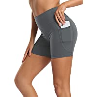 MOVE BEYOND Pantalones Cortos Deportivo para Mujer con 2 Bolsillos Laterales de Cintura Alta Shorts Leggings para Yoga…